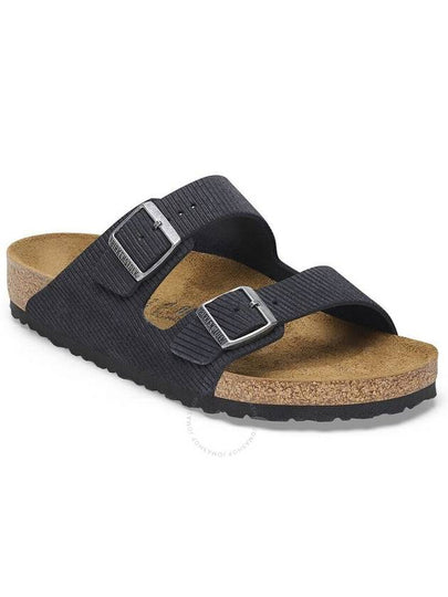 Birkenstock Men's Midnight Arizona Suede Embossed Slides Brand Size 41 US Size 8 - BIRKENSTOCK - BALAAN 2