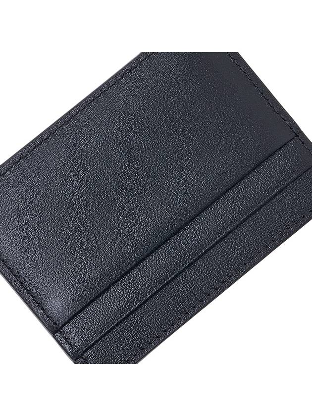 V Logo Leather Card Wallet Navy - VALENTINO - BALAAN 8