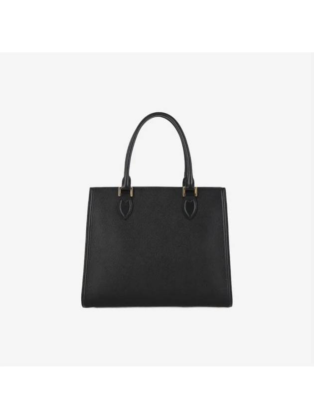 Saffiano Gold Square Leather Tote Bag Black - PRADA - BALAAN 3