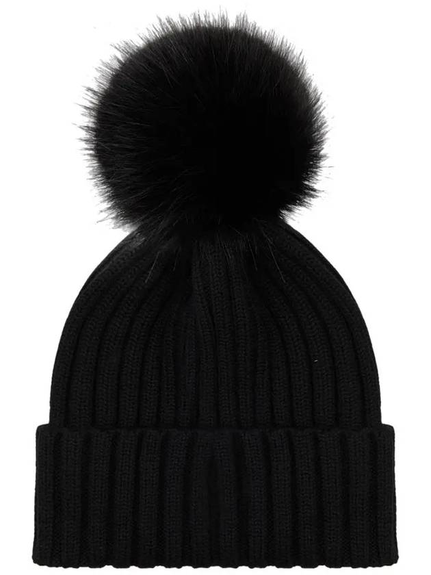 Pom detail wool beanie black - MONCLER - BALAAN 4