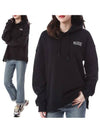 Women's Logo Software Isoli Overfit Hooded Top Black - GANNI - BALAAN.