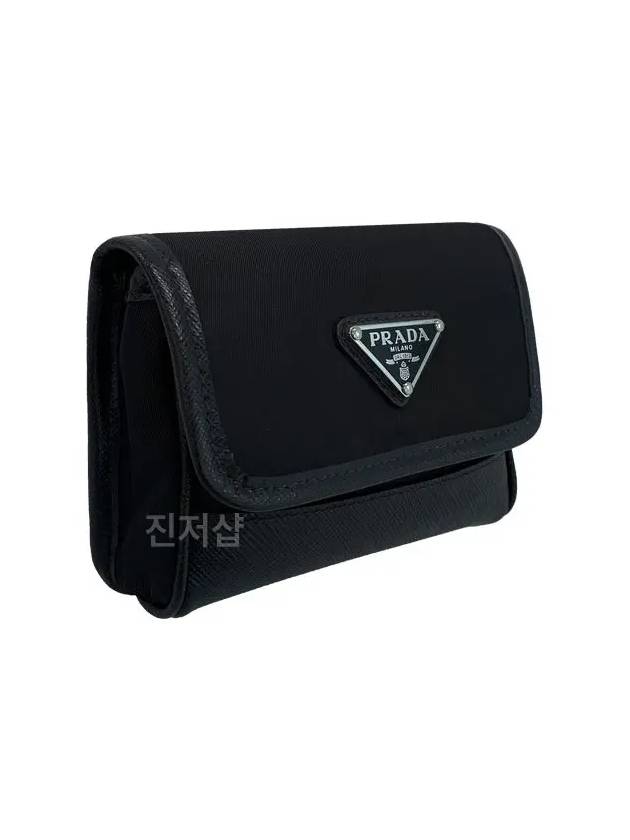 Triangle Logo Mini Re-Nylon Cross Bag Black - PRADA - BALAAN 5