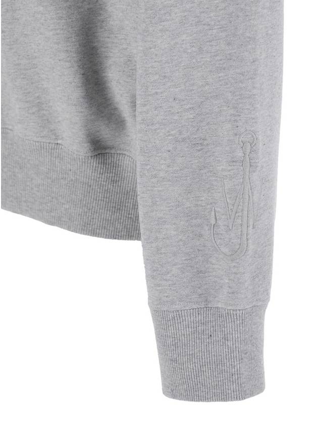 Grey High Neck Sweatshirt With Zip Closure And Logo Embroidery In Cotton Man - JW ANDERSON - BALAAN 3