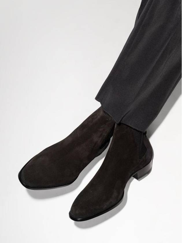 Suede Classic Wyatt Chelsea Boots Black - SAINT LAURENT - BALAAN 7