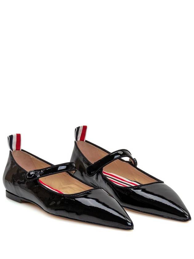 Soft Patent Leather Pointed Thom John Flat Black - THOM BROWNE - BALAAN 3