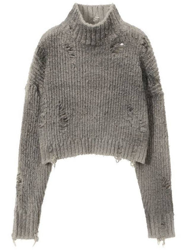 Runway Spray Crop Turtleneck Grey - ULKIN - BALAAN 1