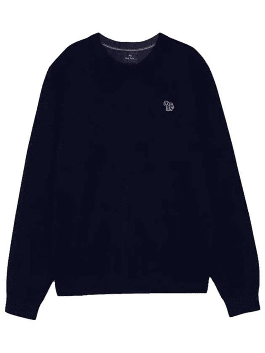 zebra patch crew neck knit top navy - PAUL SMITH - BALAAN 1