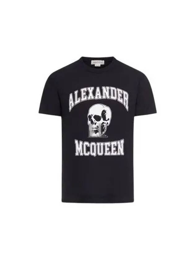 Skull Logo Print Short Sleeve T-shirt White Black - ALEXANDER MCQUEEN - BALAAN 2