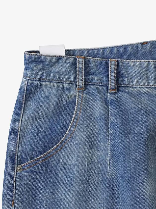 Crease Washed Wide Denim Pants Blue - NOIRER - BALAAN 6