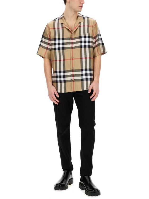 Vintage Check Silk Short Sleeve Shirt Archive Beige - BURBERRY - BALAAN 3