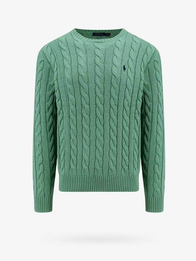 Men's Logo Cable Knit Top Green - POLO RALPH LAUREN - BALAAN 1