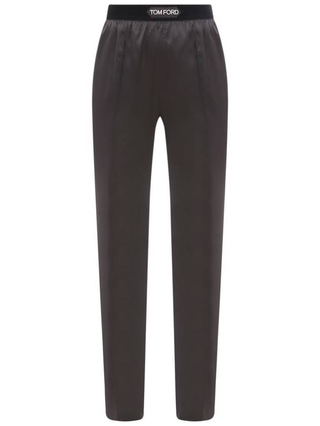 Women's Stretch Silk Straight Pants Black - TOM FORD - BALAAN 2