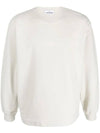 Crew Neck  Brushed Cotton Fleece Sweatshirt Ivory - STONE ISLAND - BALAAN 1