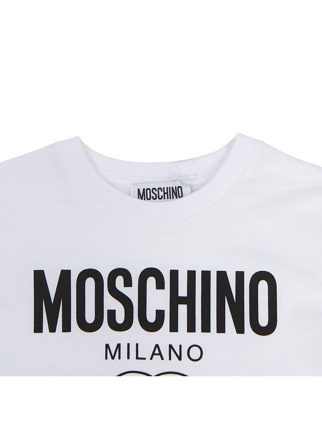 Kids short sleeved t shirt HUM04O LAA02 10101 Adults can wear - MOSCHINO - BALAAN 3