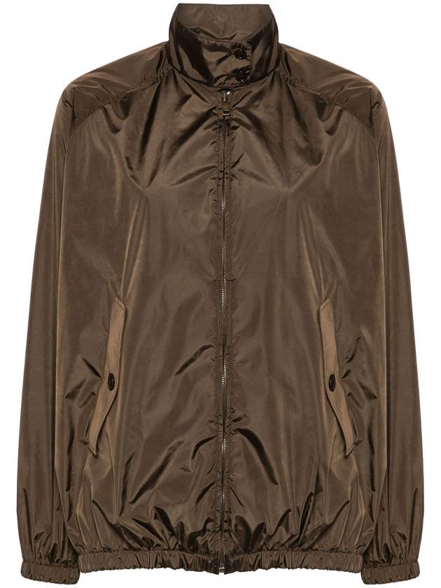 Enamel triangle logo lightweight jacket brown - PRADA - BALAAN 2