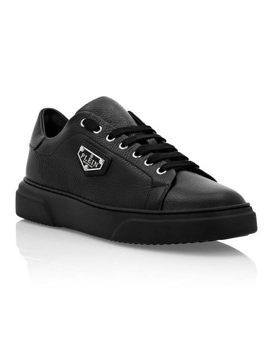 Iconic Plein Leather Low Top Sneakers Black - PHILIPP PLEIN - BALAAN 2