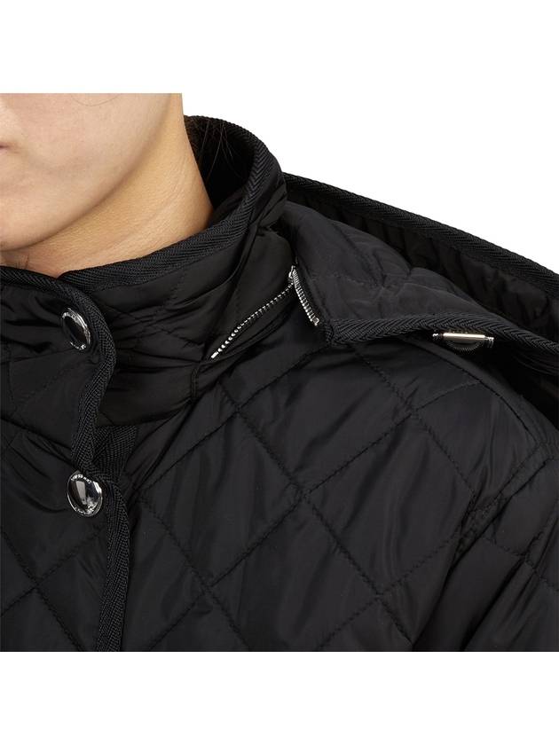 Diamond Quilted Crop Hoodie Jacket Black - BURBERRY - BALAAN 9