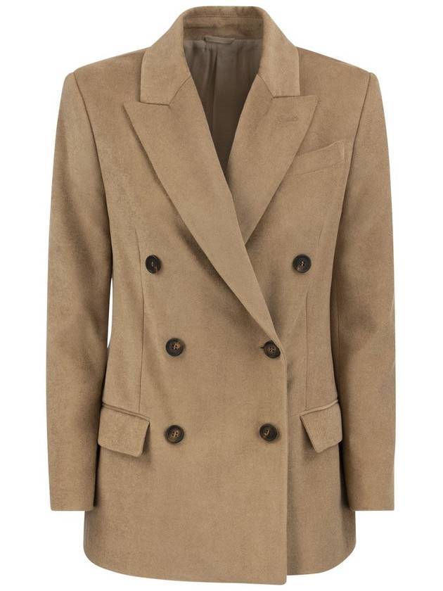 double-breasted jacket beige - BRUNELLO CUCINELLI - BALAAN 1