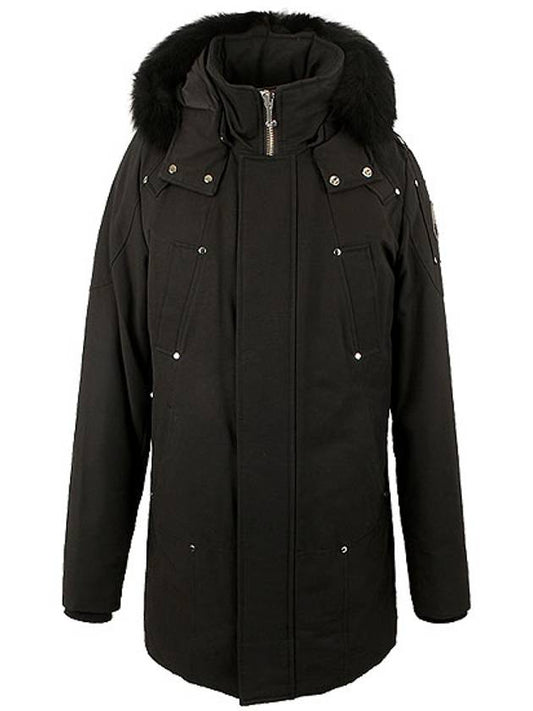 Men's Stilling STIRLING Fox Black Fur Down Padding Black - MOOSE KNUCKLES - BALAAN.