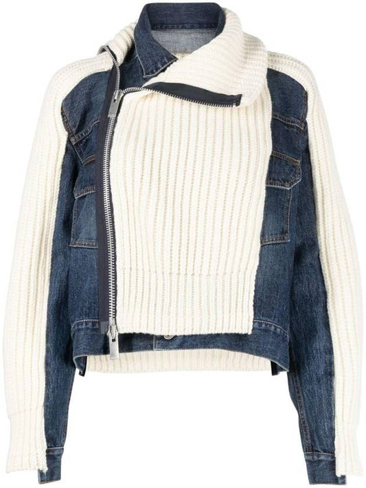 Knit panel denim jacket 2306814 - SACAI - BALAAN 1