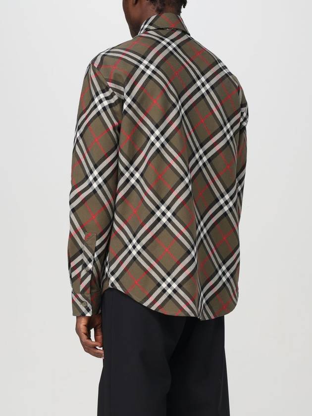 Check Chest Pocket Cotton Long Sleeve Shirt Green - BURBERRY - BALAAN 4