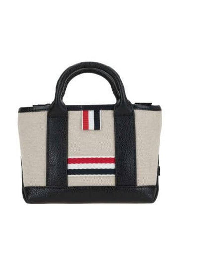 RWB Stripe Cotton Canvas Mini Tool Tote Bag Black Beige - THOM BROWNE - BALAAN 2