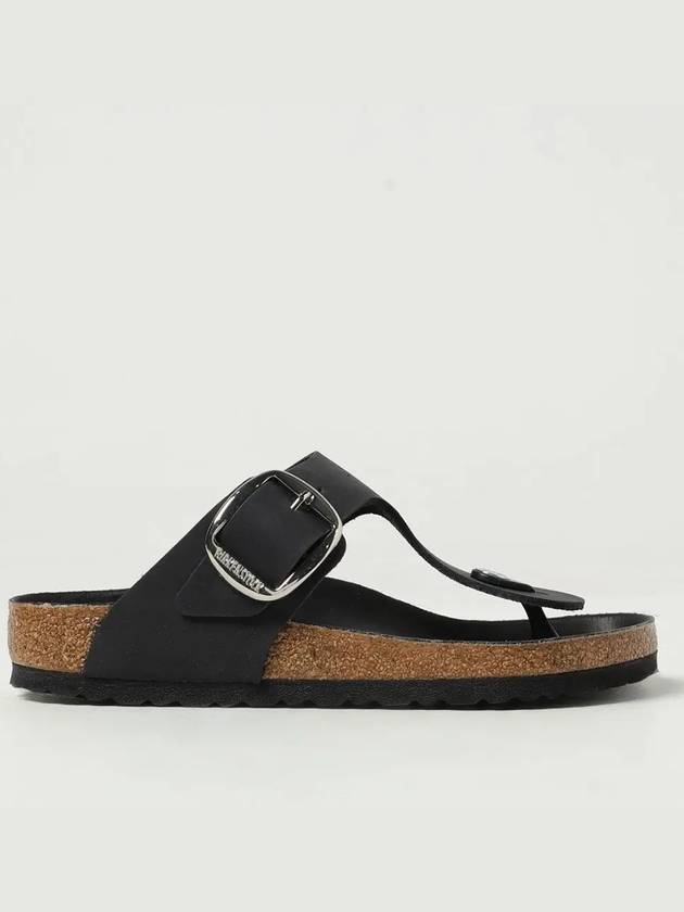 Gizeh Big Buckle Natural Leather Flip Flop Black - BIRKENSTOCK - BALAAN 3