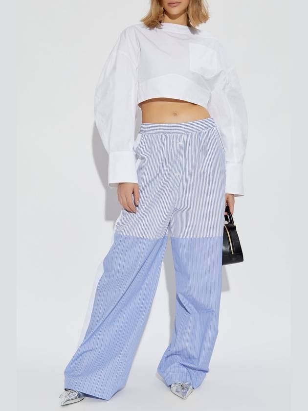 Stella McCartney Trousers With Striped Pattern, Women's, Blue - STELLA MCCARTNEY - BALAAN 2