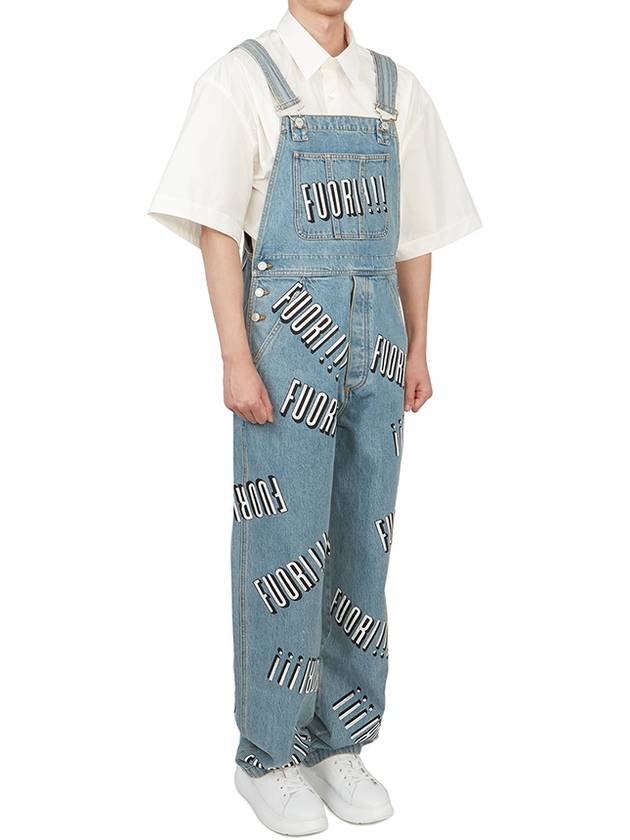 Cotton Dungaree Jeans Blue - GUCCI - BALAAN 5