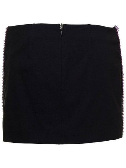 'Rue' Purple Low Waisted Miniskirt With Rectangular Mirror Sequins In Techno Jersey Woman - THE ATTICO - BALAAN 2