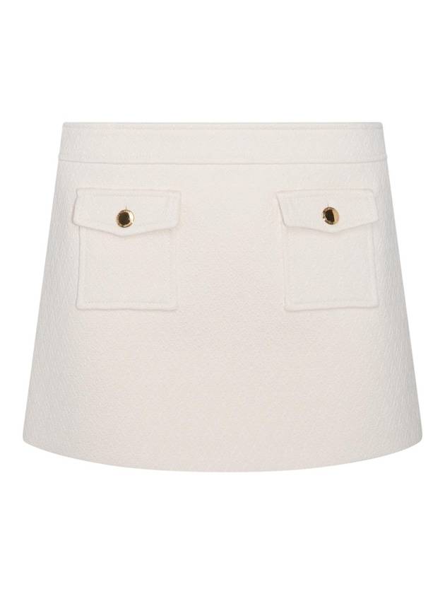 Bandeau Boutis Cotton A-Line Skirt Creme - CELINE - BALAAN 1