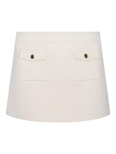 Bandeau Boutis Cotton A-Line Skirt Creme - CELINE - BALAAN 1