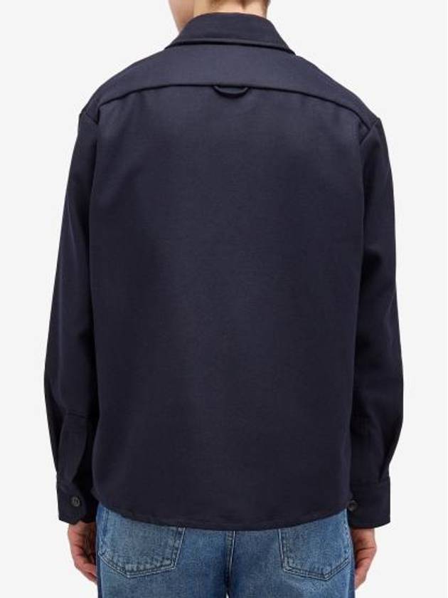 Basile Wool Long Sleeve Overshirt Navy - A.P.C. - BALAAN 4