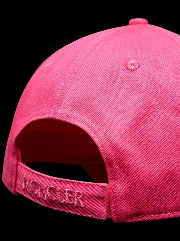 Women's Logo Patch Cotton Ball Cap Pink - MONCLER - BALAAN.