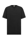 Embroidered Logo Short Sleeve T-shirt Black - DIOR - BALAAN 1