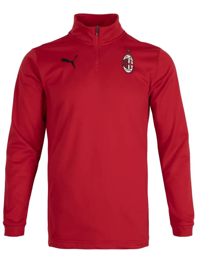 AC Milan Pre-Match 1/4 Zip Long Sleeve T-Shirt Red - PUMA - BALAAN 2