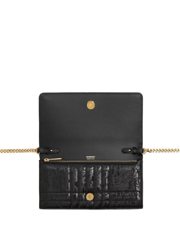 Women's Lola Sequin Chain Shoulder Bag Black - BURBERRY - BALAAN 6