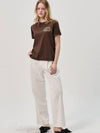 Soluv Logo Cuffed Half Sleeve T Shirt_Brown - SORRY TOO MUCH LOVE - BALAAN 3