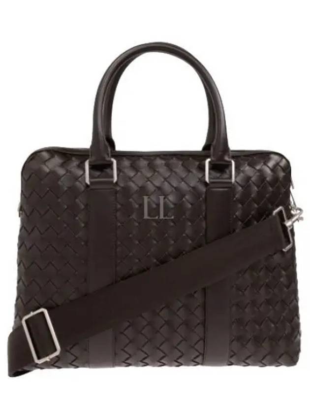 Intrecciato Leather Brief Case Brown - BOTTEGA VENETA - BALAAN 2