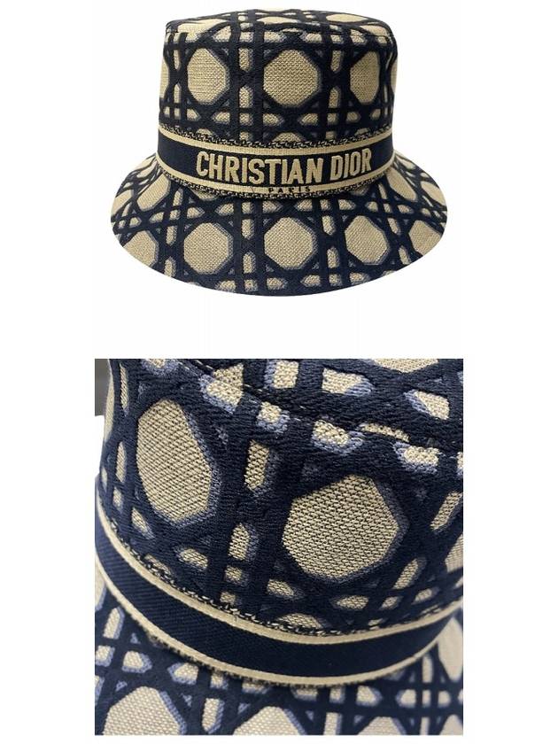 D-Bobby Macrocannage Small Brim Bucket Hat Blue Beige - DIOR - BALAAN 5