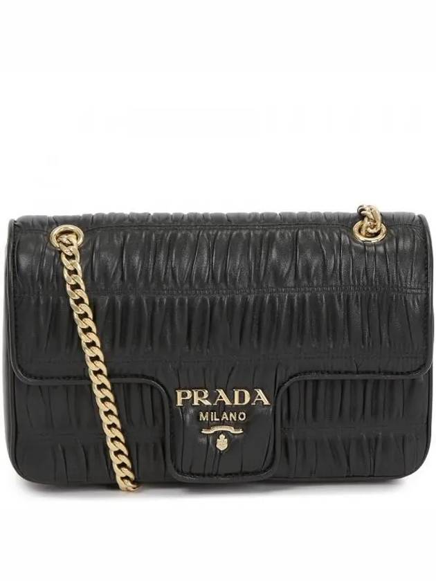 Nappa Goffre Flap Chain Shoulder Bag Black - PRADA - BALAAN 2