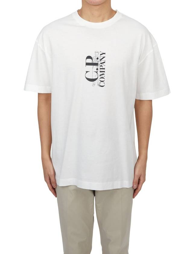 Logo Short Sleeve T-Shirt White - CP COMPANY - BALAAN 2