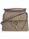 Fay Leather Suede Shoulder Bag Morty Gray - CHLOE - BALAAN.