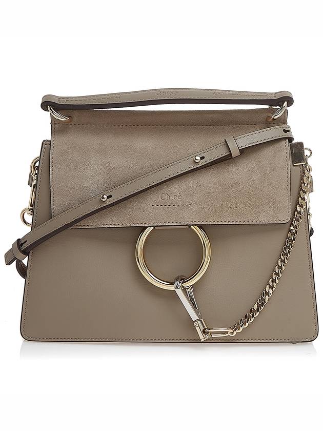 Fay Leather Suede Shoulder Bag Morty Gray - CHLOE - BALAAN.