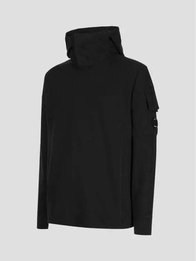 Lens Wappen Hood Black - CP COMPANY - BALAAN.