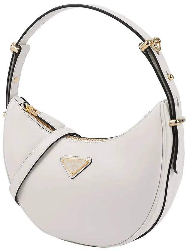 Arque Leather Shoulder Bag White - PRADA - BALAAN 3