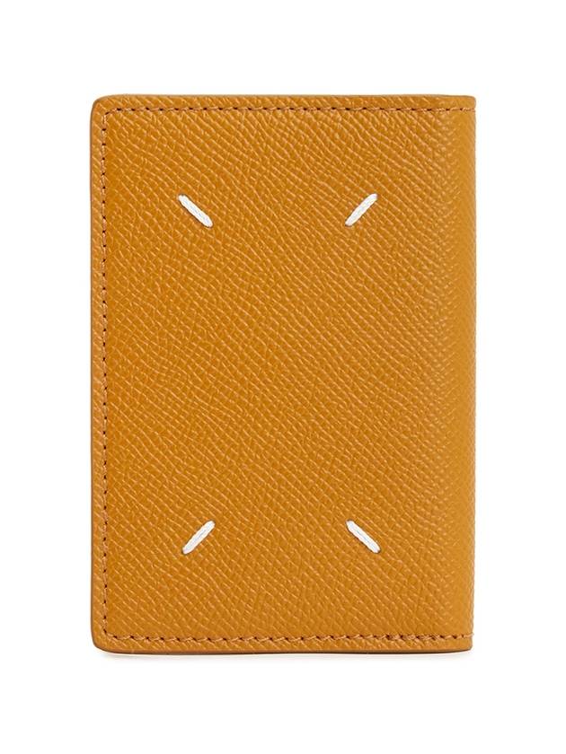 Stitched Bi-Fold Leather Card Wallet Mustard - MAISON MARGIELA - BALAAN 2