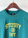 Women's Slim Crop Short Sleeve T-Shirt Green - STUSSY - BALAAN 4