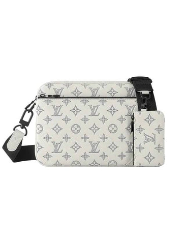 Trio Monogram Shadow Messenger Bag White - LOUIS VUITTON - BALAAN 1