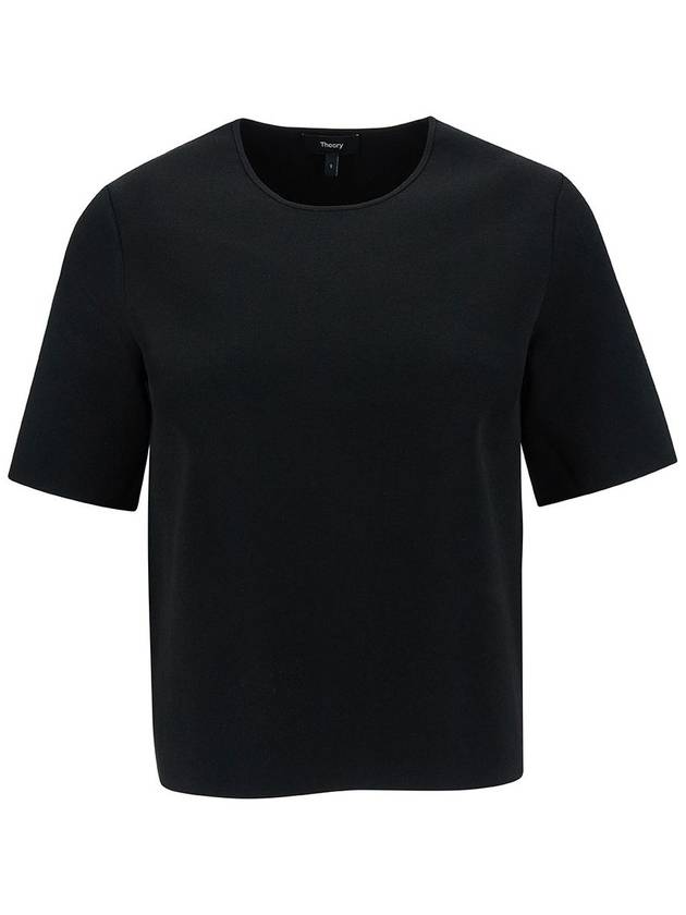 Black T-Shirt With U Neckline In Viscose Blend Woman - THEORY - BALAAN 1